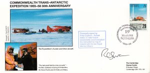 British Antarctic Territory FDC Sc 147 Signed Robert Swan Cachet Auster and O...