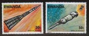 RWANDA Scott 772-773 MNH* 1976 Apollo short set