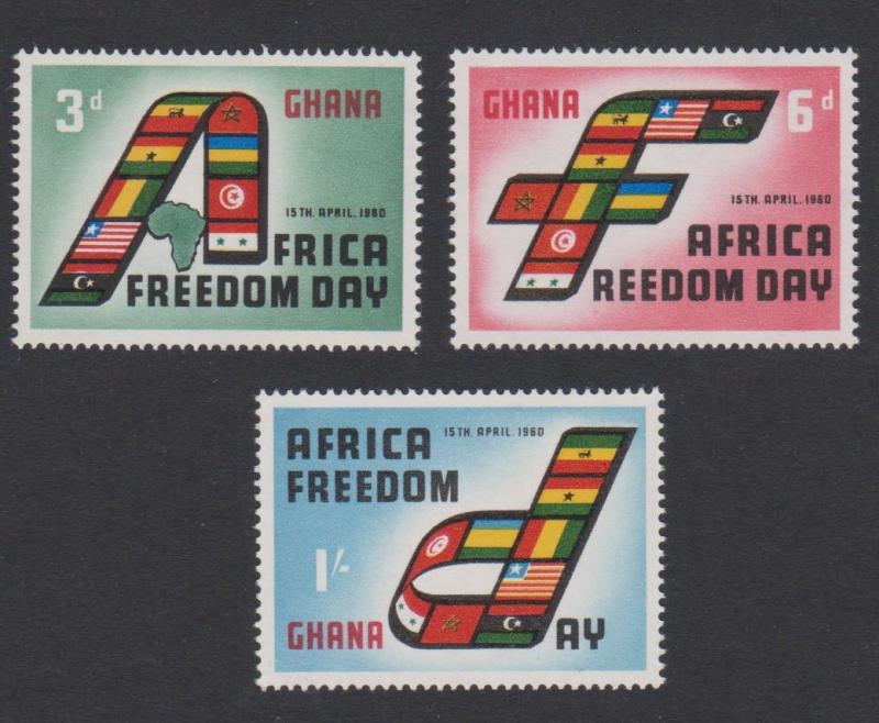 Ghana African Freedom Day 3v SG#242-244