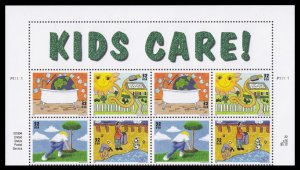 US 2951-2954 2954a Kids Care 32c header plate block 8 P11111 MNH 1995