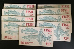 Lot of 9 BK154 - Fish.  Booklet of 10. MNH.