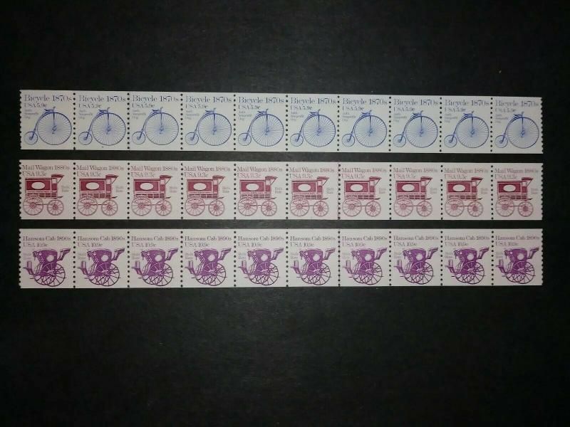 RIV: US MNH 1901 1903 & 1904 Line Pairs/PNC in Strips of 10 lot mint 3 5 7 2W