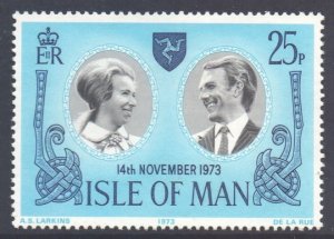 GB Isle of Man Scott 35 - SG41, 1973 Royal Wedding 25p MNH**