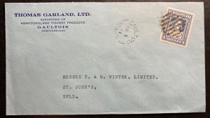 1941 Gaultois Newfoundland Commercial Fishery Products Cover To St Johns