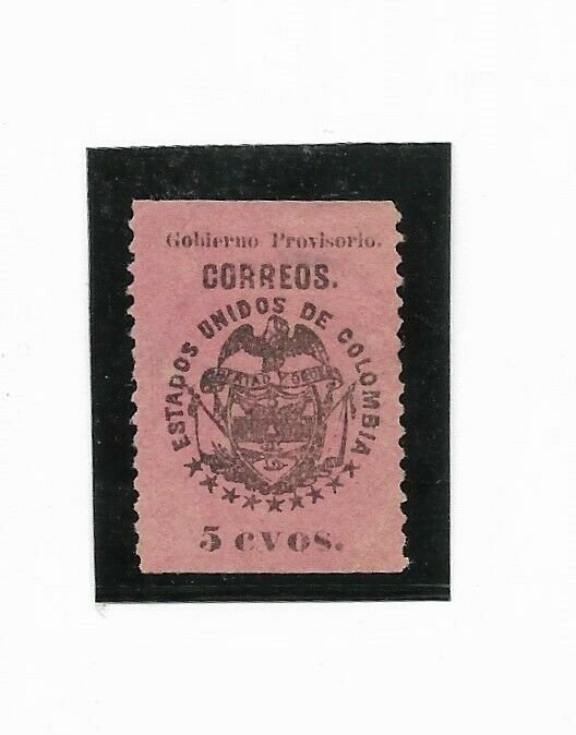 COLOMBIA year 1900 Scott 177 Michel 177 5 CENTS  Pink Paper MINT HINGED VF  