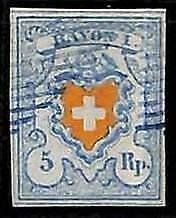 94988bD  - SWITZERLAND -  STAMPS  - Zumstein #  17 II -   Very Fine USED 