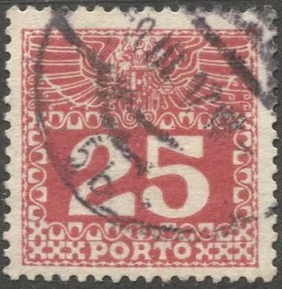 AUSTRIA 1910 Postage Due Sc J41  25h Used VF