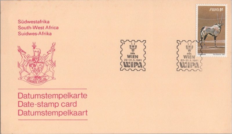 South West Africa 451 Date-stamp card WIPA 1981 Vienna ZAYIX 081622SM28