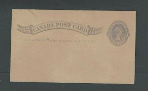 Ca 1878 Canada Postal Mint Face Small Gum Spot On Back Light Gray 3 X 5