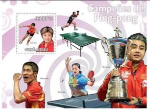 GUINEA BISSAU 2009 SHEET TABLE TENNIS PING PONG CHAMPIONS