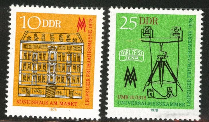 German DDR  Scott 1896-7 Leipzig set 1978 MNH**