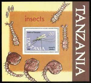 Tanzania 1987 - Insects, Bugs, Mosquito - Souvenir Stamp Sheet - Scott 368 - MNH