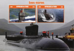 Chad Ships Stamps 2016 MNH Submarines Boats Nautical 2v M/S