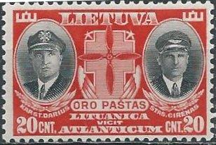 Lithuania C79 (mh) 20c Darius & Girenas, pilots, scar & black (1934)