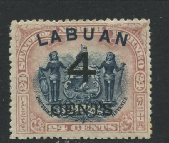 Labuan - Scott 92 - Overprint - 1899 - MNH - 4c on a 24c Stamp