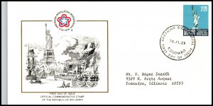 Sri Lanka 513 US Bicentennial Typed FDC