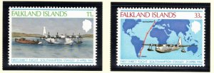 FALKLAND ISLANDS 1978 1st Direct Flight; Scott 276-77, SG 346-47; MNH