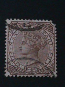 NATAL-1874-SC#53 QUEEN VICTORIA USED-VF-150 YEARS OLD STAMP-HARD TO FIND