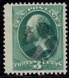 US Stamp #184 3c Green Washington USED SCV $1.00