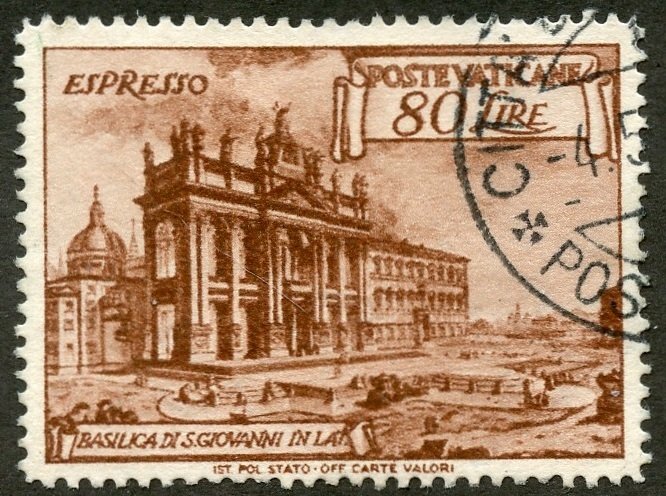 Vatican City Scott E12a UVFVLH - St. Peters Basilica - SCV $32.50