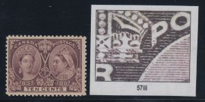 Canada, Unitrade 57iii, MLH Re-entry in P and Oval variety