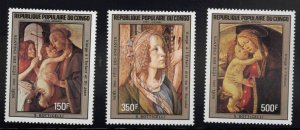 Congo Peoples Republic Scott C315-C317 MNH** Madonnas by Botticelli Art set