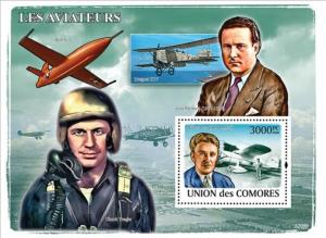 COMORES 2008 SHEET AVIATORS AVIATEURS AVIONS AVIATION AIRPLANES PILOTS cm8208b