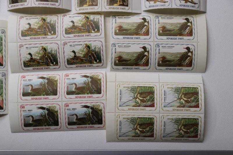 Haiti Audubon Bird print poster art stamp blocks mint MNH set 15 1975 un-issued