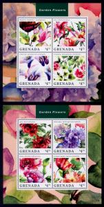 Grenada Sc# 3974-7 MNH Garden Flowers (2x M/S + 2x S/S)