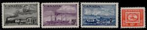 Canada 311-4 MNH Stamp Centenary, Train, Ship, Aircraft, Horse, Coach, Beaver