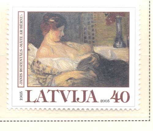 Latvia Sc 617 2005 Rozentals Painting stamp mint NH