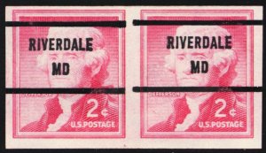 1055c, MNH 2¢ Imperforate Pair - Riverdale MD GAP Precancel - Stuart Katz