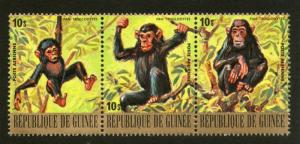 Guinea 1977 Chimpanzee Monkey Wild Life Animal Fauna Se-tenant Sc C140 MNH # ...