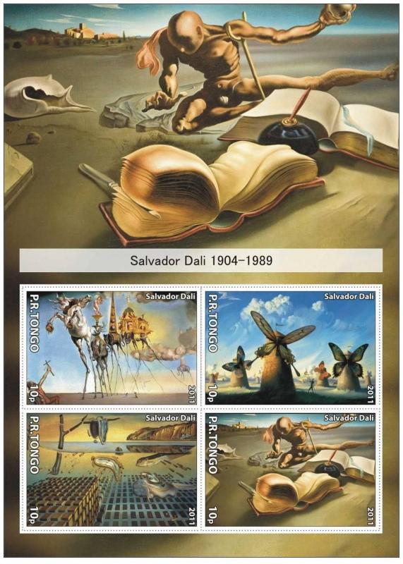 TONGO SHEET IMPERF CINDERELLA ART PAINTINGS DALI