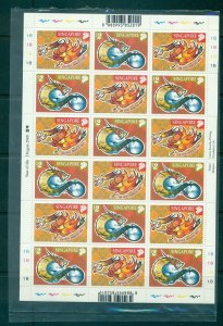 Singapore - Sc# 919-2. 2000 Yr of Dragon Full Sheet 9 Pairs.  MNH $31.50.