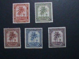 CONGO-BELGIUM-1942 SC#187-191 OVER 80 YEARS OLD -OIL PALMS TREE-MNH  VERY FINE