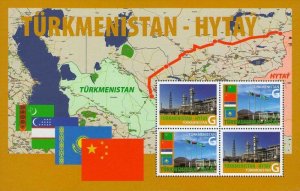 Turkmenistan 2010 Gas pipeline opening Turkmenistan - China block MNH