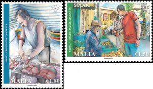 Malta 2023 MNH Stamps SEPAC Old Markets Fish Fruits