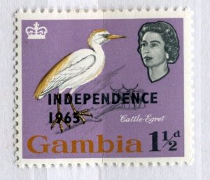 GAMBIA; 1965 early QEII Independence Bird issue fine Mint hinged 1.5d. value
