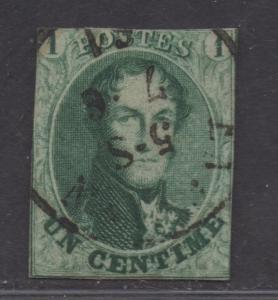 **Belgium SC# 9c, Used, Average-Fine, No Wmk, Imperf, CV $375.00