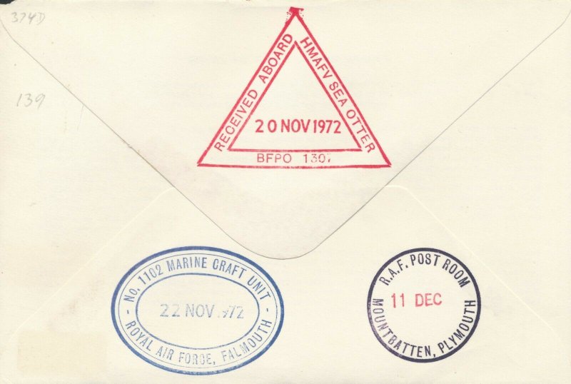 RAF Cover 1972 25th Anniv Formation of RAF Marine Branch - MOUNT BATEN