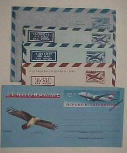 AUSTRIA  5 DIFF. AIR LETTERS MINT
