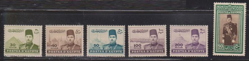 EGYPT Scott # 234-9 (NO 234B) MH - King Farouk & Pyramids