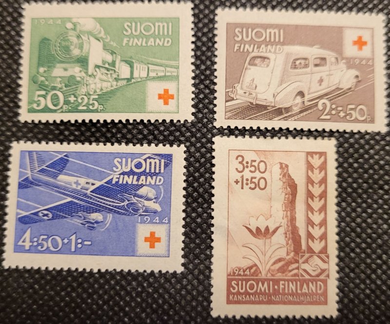 Finland, 1944, Semi-postal, Red Cross, set of 4, MH, SCV$3.60