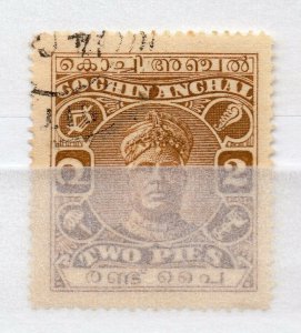 India Cochin 1916-30 Early Issue Fine Used 2p. NW-15756