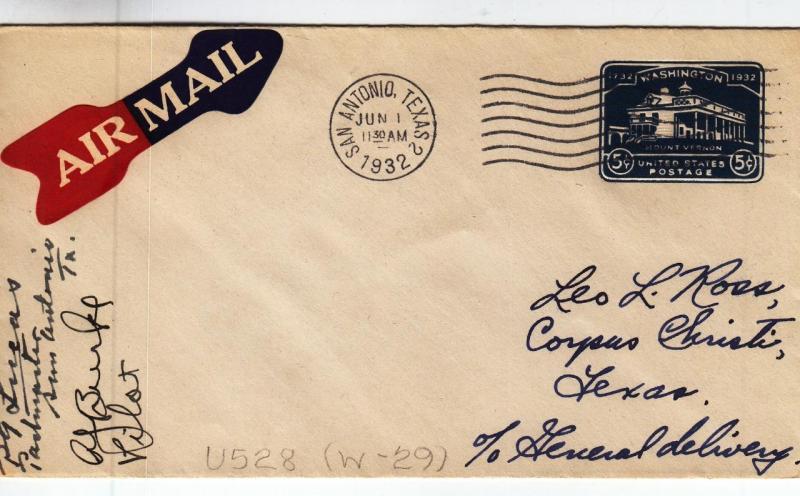 1932, 1st Flt., San Antonio to Corpus Christi, TX, See Remark (29059) 