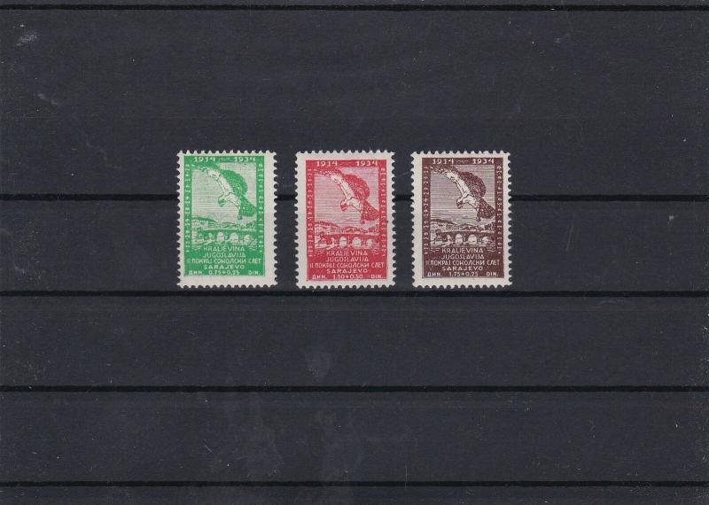 Yugoslavia 1934 20th Ann Sokol Games Sarajevo Mounted Mint Stamps Ref 30603