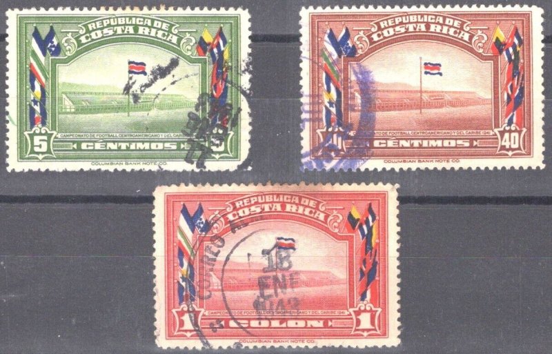 ZAYIX Costa Rica 201, 205, 208 Used Flags National Stadium Sports 102722S06