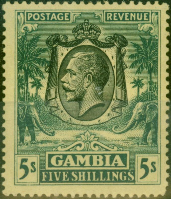 Gambia 1922 5s Green-Yellow SG121 Fine MNH