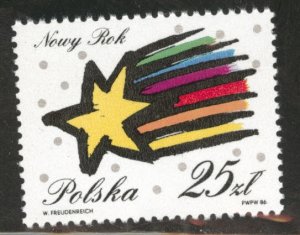 Poland Scott 2775 MNH** 1986 New Years stamp